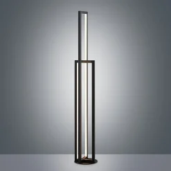 Lucande LED vloerlamp Hylda, 123 cm, zwart, aluminium