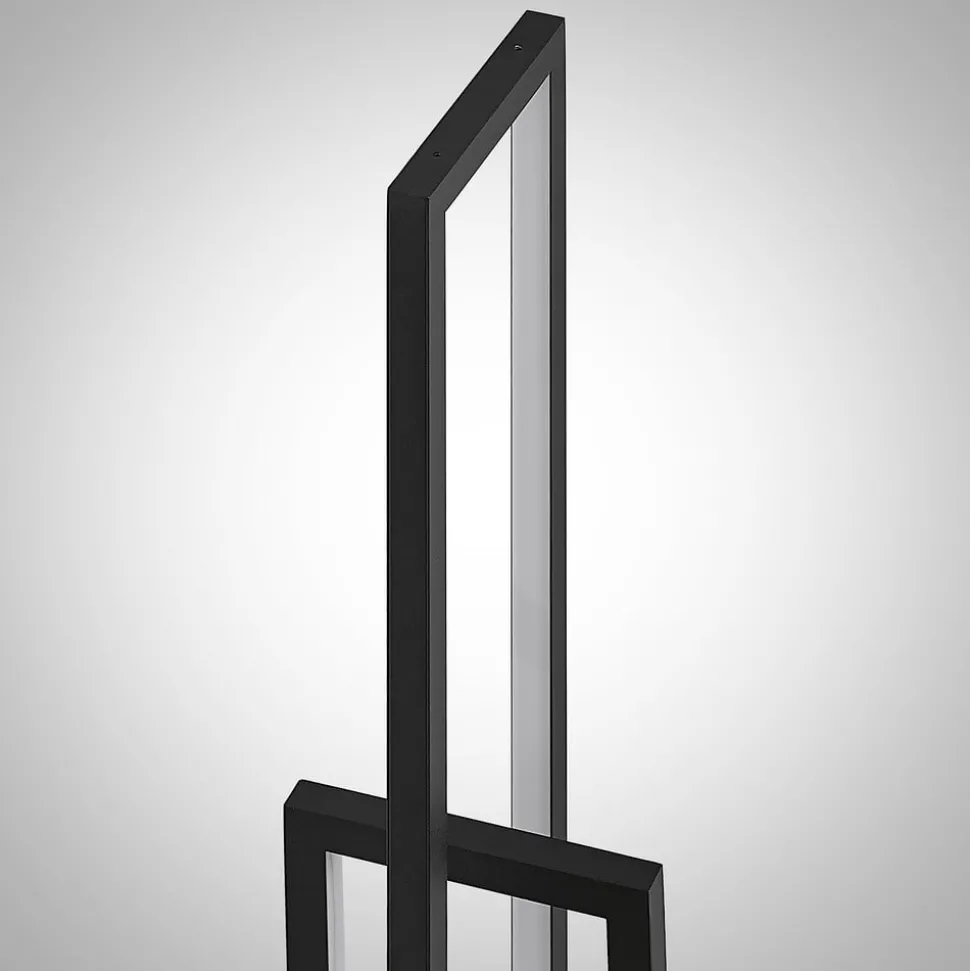 Lucande LED vloerlamp Hylda, 123 cm, zwart, aluminium