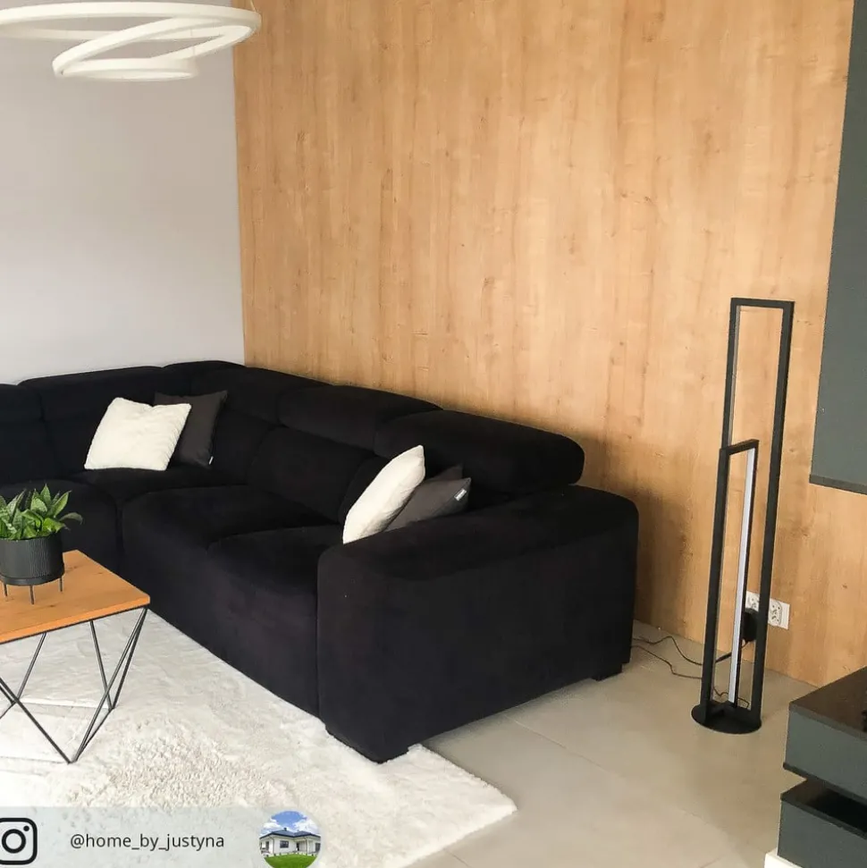 Lucande LED vloerlamp Hylda, 123 cm, zwart, aluminium