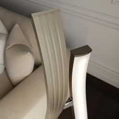 Lucande LED vloerlamp Mairia, zilver, golfvormig