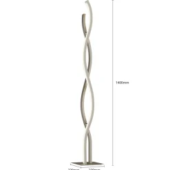 Lucande LED vloerlamp Mairia, zilver, golfvormig