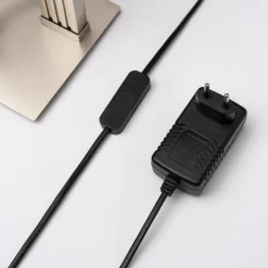 Lucande LED vloerlamp Mairia, zilver, golfvormig