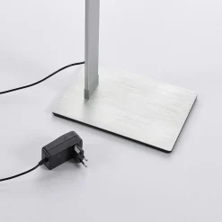 Lucande LED vloerlamp Nicano, grijs, metaal, CCT, 125cm