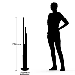 Lucande LED vloerlamp Stoika, 150 cm, 5-lamps, metaal