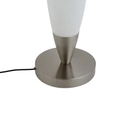 Lucande LED vloerlamp Tarell, wit/nikkel, 146 cm, dimbaar