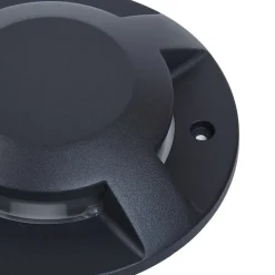 Lucande LED vloerspot Jeffrey, zwart, 4-lamps, Ø 20 cm