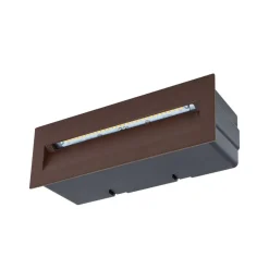 Lucande LED wand inbouwlamp Loya, 23 x 8 cm, roest, IP54