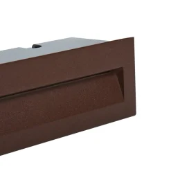 Lucande LED wand inbouwlamp Loya, 23 x 8 cm, roest, IP54