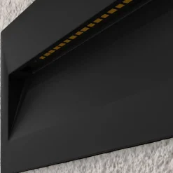 Lucande LED wand inbouwlamp Loya, 23 x 8 cm, grijs, IP54