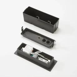 Lucande LED wand inbouwlamp Loya, 23 x 8 cm, grijs, IP54