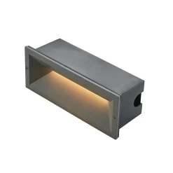 Lucande LED wand inbouwlamp Jaano, antraciet, aluminium, IP65