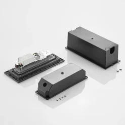 Lucande LED wand inbouwlamp Jaano, antraciet, aluminium, IP65