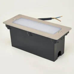 Lucande LED wand inbouwlamp Holly, 17 cm, roestvrij staal