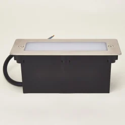 Lucande LED wand inbouwlamp Holly, 17 cm, roestvrij staal