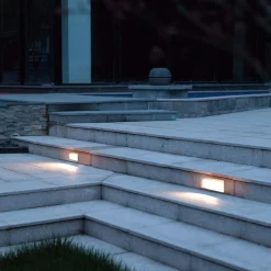 Lucande LED wand inbouwlamp Holly, 17 cm, roestvrij staal