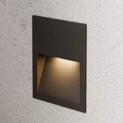 Lucande LED wand inbouwlamp Loya, 11,5x11,5 cm, grijs, IP54