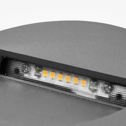 Lucande LED wand inbouwlamp Loya, Ø 11,5 cm, grijs, IP54