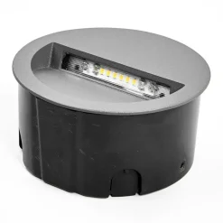 Lucande LED wand inbouwlamp Loya, Ø 11,5 cm, grijs, IP54