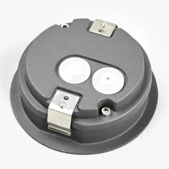 Lucande LED wand inbouwlamp Loya, Ø 11,5 cm, grijs, IP54