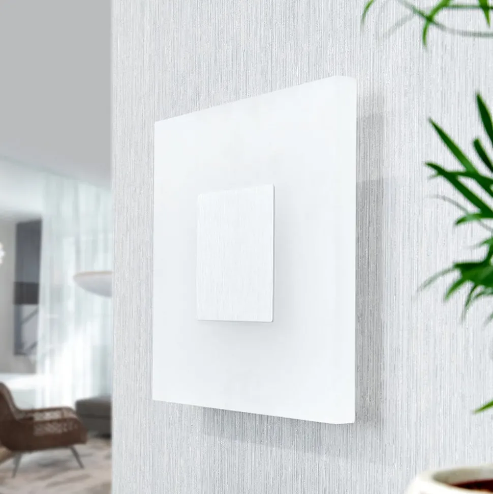 Lucande LED wandlamp Berlind, 26 cm, wit, glas, metaal