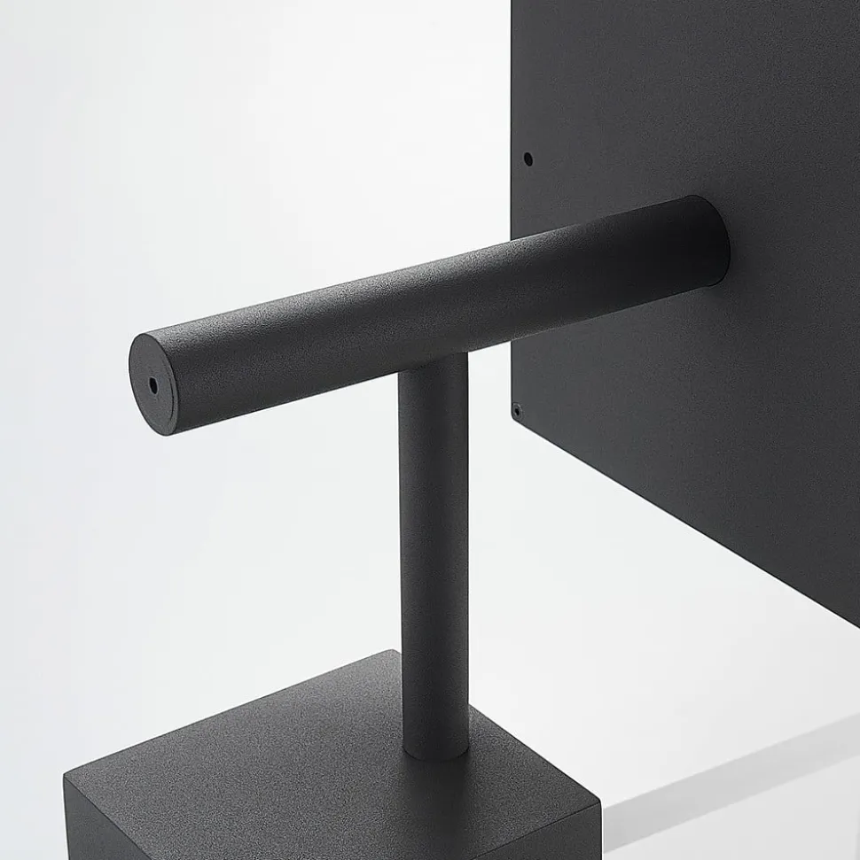 Lucande LED wandlamp Cube, antraciet, glas, 37cm, IP54