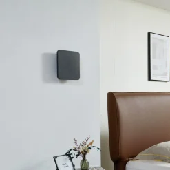 Lucande LED wandlamp Elrik, zwart, 22 cm hoog, metaal