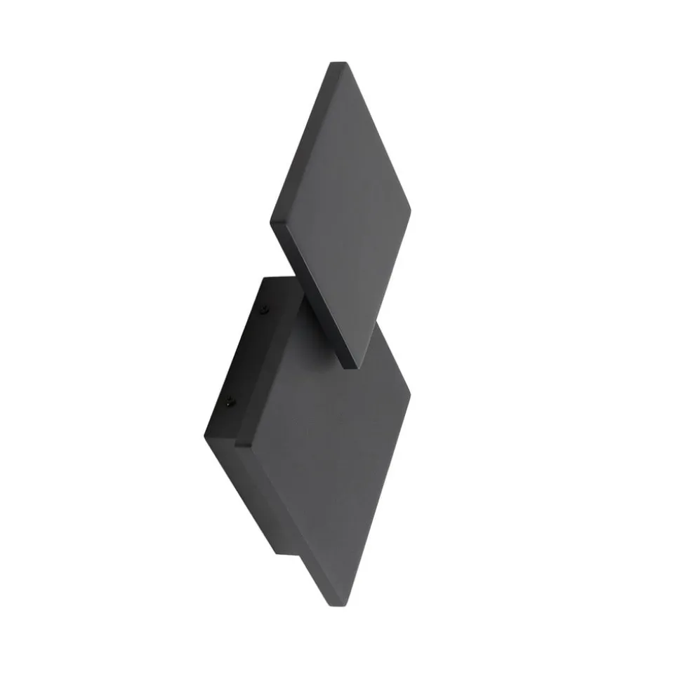 Lucande LED wandlamp Elrik, zwart, 27 cm hoog, metaal