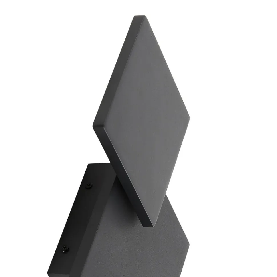 Lucande LED wandlamp Elrik, zwart, 27 cm hoog, metaal