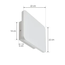 Lucande LED wandlamp Elrik, wit, 22 cm hoog, metaal