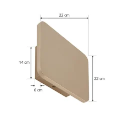 Lucande LED wandlamp Elrik, goudkleurig, 22 cm, metaal