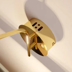 Lucande LED wandlamp Hayley, goudkleurig, glas, 34 cm hoog