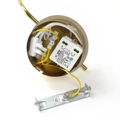 Lucande LED wandlamp Hayley, goudkleurig, glas, 34 cm hoog