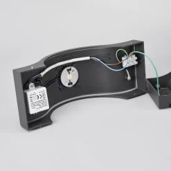 Lucande LED wandlamp Jace, antraciet, metaal, 28cm, IP54