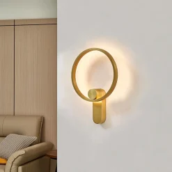 Lucande LED wandlamp Jekta, indirect, messing, dimbaar