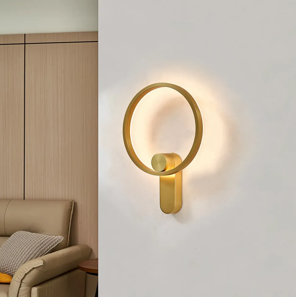 Lucande LED wandlamp Jekta, indirect, messing, dimbaar