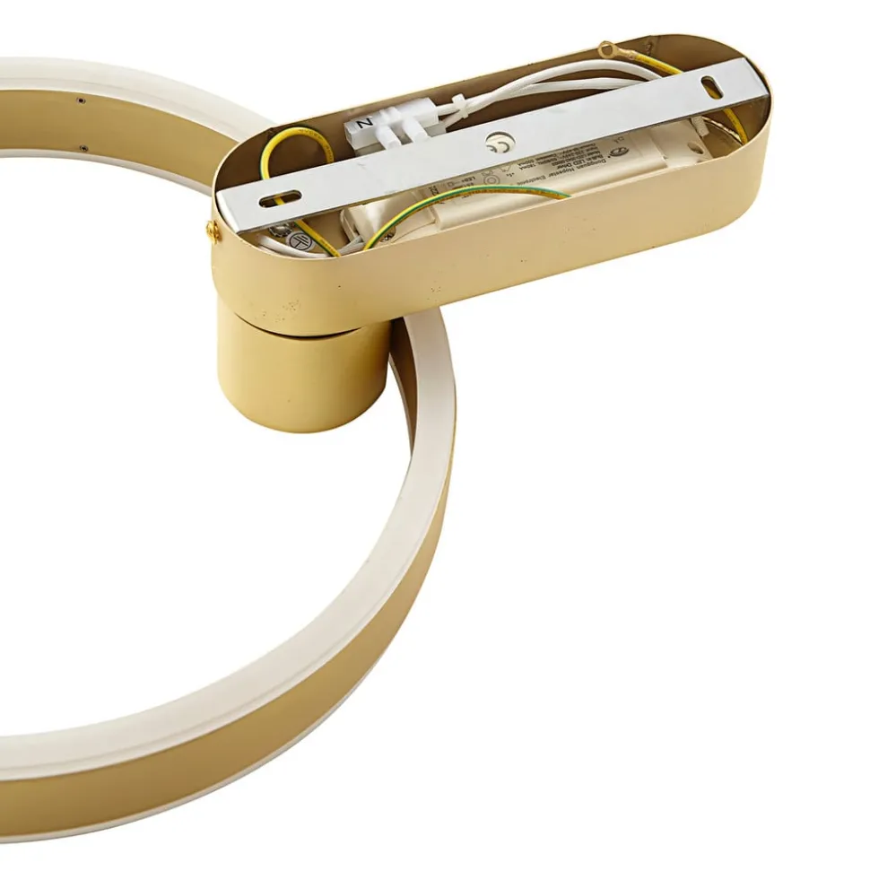 Lucande LED wandlamp Jekta, indirect, messing, dimbaar