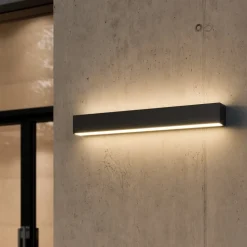 Lucande LED wandlamp Lengo, 50cm antraciet, up/down 3000K