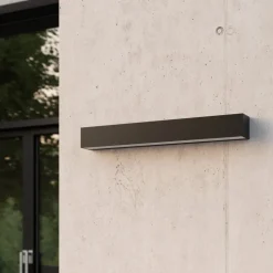 Lucande LED wandlamp Lengo, 50cm antraciet, up/down 3000K