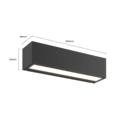 Lucande LED wandlamp Lengo, 25 cm, antraciet, down, 3000K