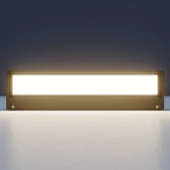 Lucande LED wandlamp Lengo, 25 cm, antraciet, down, 3000K