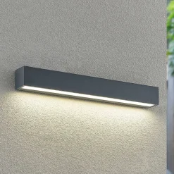 Lucande LED wandlamp Lengo, 50 cm, antraciet, down, CCT