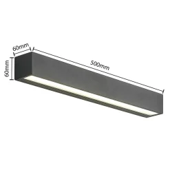Lucande LED wandlamp Lengo, 50cm, antraciet, omhoog/omlaag, CCT