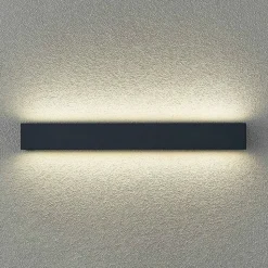 Lucande LED wandlamp Lengo, 50cm, antraciet, omhoog/omlaag, CCT