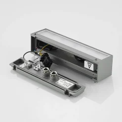 Lucande LED wandlamp Lengo, 25 cm, zilver, 2-lamps, IP65