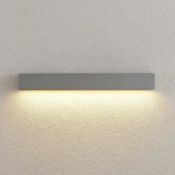 Lucande LED wandlamp Lengo, 50 cm, zilver, 1-lamp, IP65