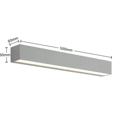 Lucande LED wandlamp Lengo, 50 cm, zilver, 2-lamps, IP65