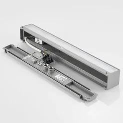 Lucande LED wandlamp Lengo, 50 cm, zilver, 2-lamps, IP65