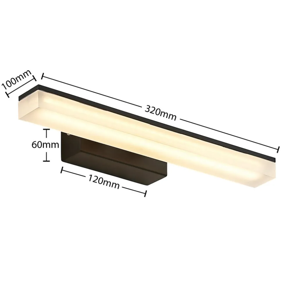 Lucande LED wandlamp Lisana, horizontaal, 32 cm, IP44