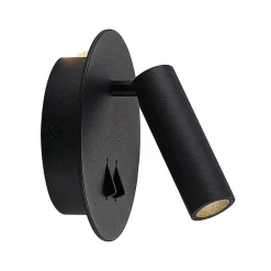 Lucande LED wandlamp Magya, zwart 2-lamps, rond