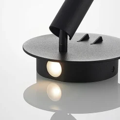 Lucande LED wandlamp Magya, zwart 2-lamps, rond